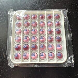 3/$12 💥🆕 USA Patriotic Small American Flags Pop It Fidget Sensory Toy | 5479